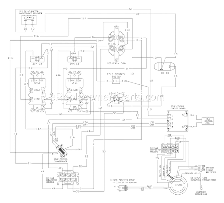Page E Diagram and Parts List for 1648-0  Briggs and Stratton Generator